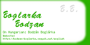 boglarka bodzan business card