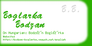 boglarka bodzan business card